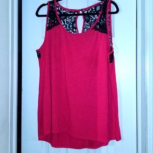 Torrid Hot Pink/Black Crochet Tank